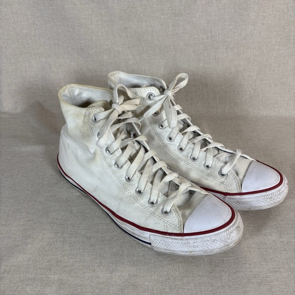 Converse Chuck Taylor High Top Shoes Men's Size 9.5 Women's 11.5 White Canvas - Picture 2 of 8